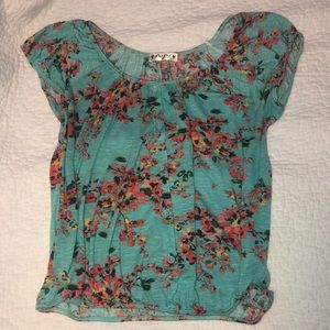 blue floral shirt